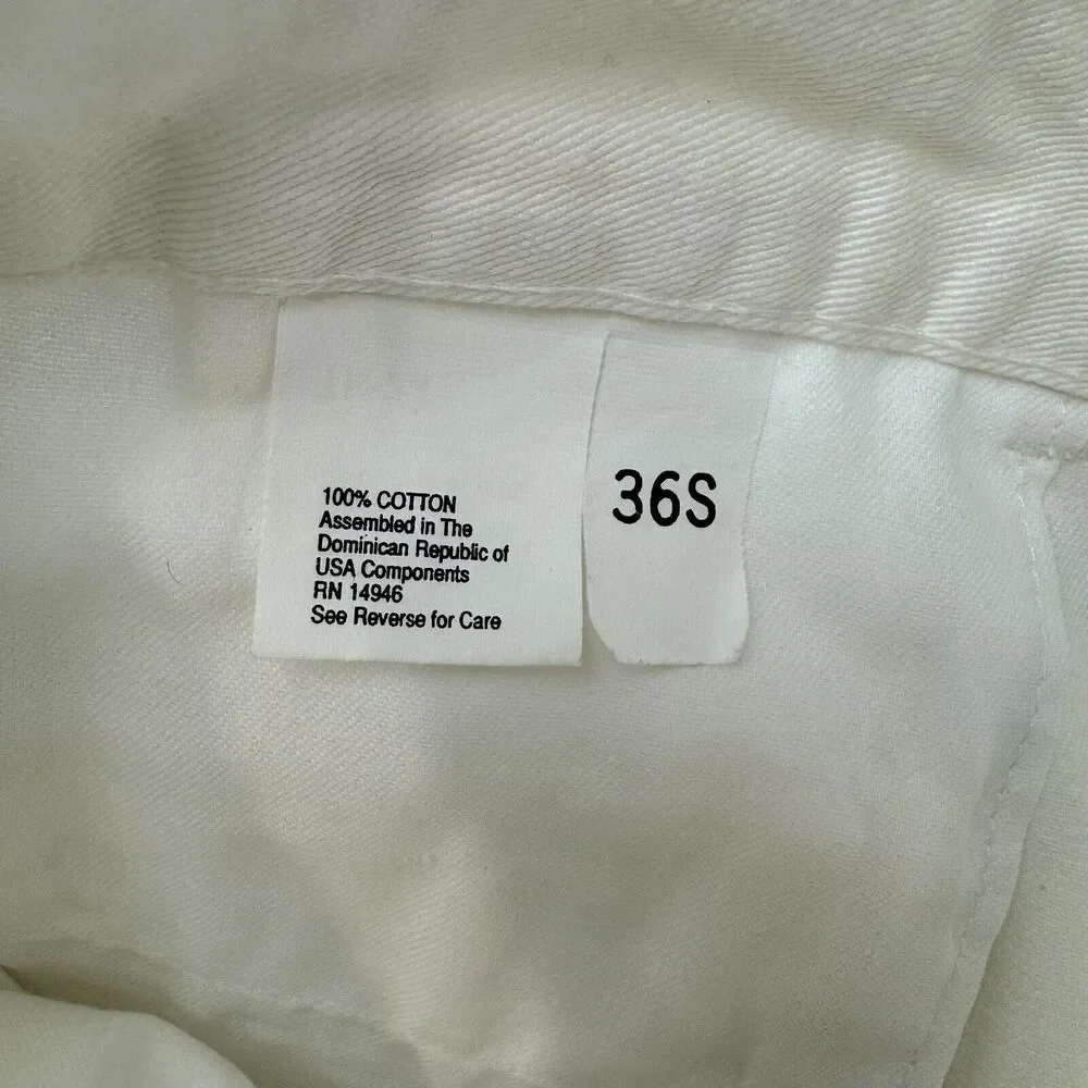 Flyers Men's High Rise Straight‎ Leg Ankle Pant Pleated White Size 36S